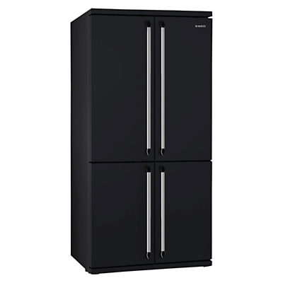 Smeg FQ960N 4-Door American Style Fridge Freezer, A+ Energy Rating, 92cm Wide, Black